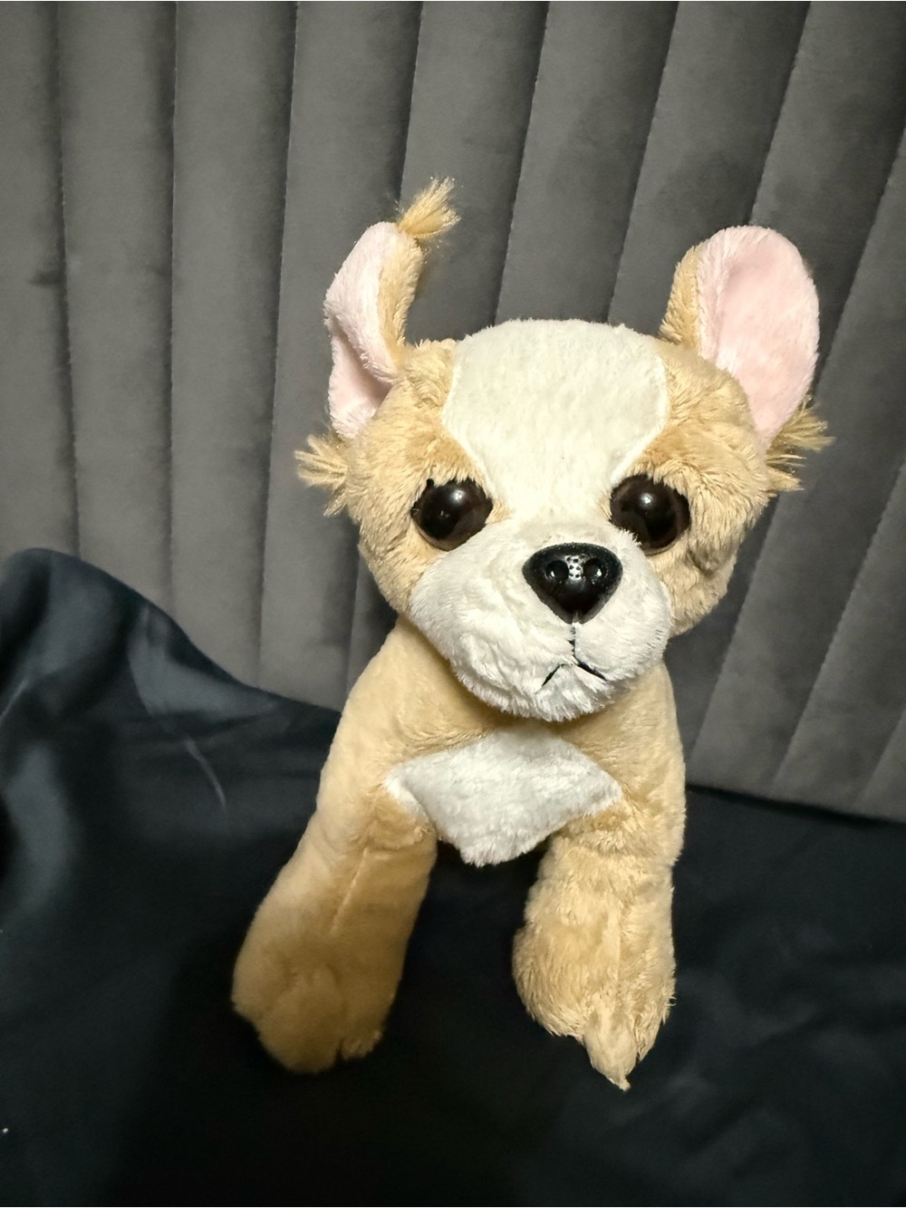 Plush Puppy Stuffed Animal - Beige and White Cuddly Toy
